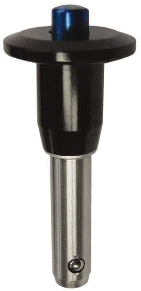 Gibraltar - 5/8" Diam, 3" Usable Length, Button Handle, Quick Release Pin - Grade 17-4 Stainless Steel, Bright Finish - Eagle Tool & Supply