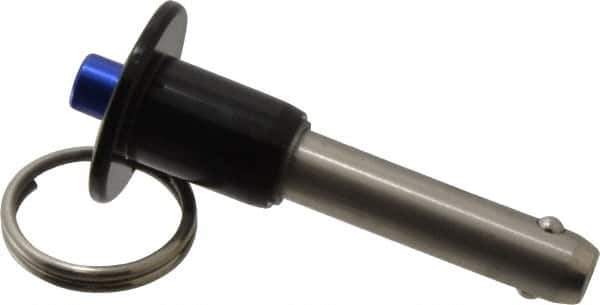 Gibraltar - 3/8" Diam, 1-1/4" Usable Length, Button Handle, Quick Release Pin - Grade 304 Stainless Steel, Bright Finish - Eagle Tool & Supply