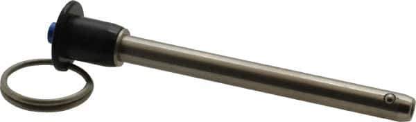 Gibraltar - 5/16" Diam, 3" Usable Length, Button Handle, Quick Release Pin - Grade 304 Stainless Steel, Bright Finish - Eagle Tool & Supply