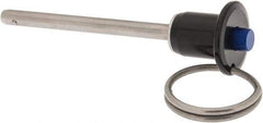 Gibraltar - 3/16" Diam, 2" Usable Length, Button Handle, Quick Release Pin - Grade 17-4 Stainless Steel, Bright Finish - Eagle Tool & Supply