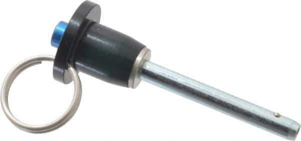 Gibraltar - 3/16" Diam, 1-1/4" Usable Length, Button Handle, Quick Release Pin - Grade 4130 Steel, Zinc-Plated Finish - Eagle Tool & Supply