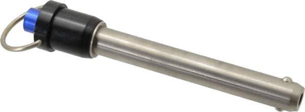 Gibraltar - 5/8" Diam, 4" Usable Length, Ring Handle, Quick Release Pin - Grade 17-4 Stainless Steel, Bright Finish - Eagle Tool & Supply