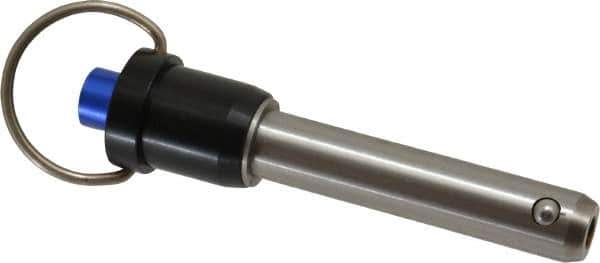 Gibraltar - 5/8" Diam, 2-1/2" Usable Length, Ring Handle, Quick Release Pin - Grade 17-4 Stainless Steel, Bright Finish - Eagle Tool & Supply