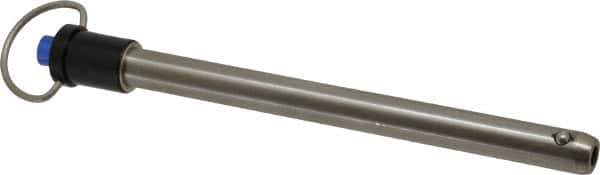 Gibraltar - 1/2" Diam, 5-1/2" Usable Length, Ring Handle, Quick Release Pin - Grade 17-4 Stainless Steel, Bright Finish - Eagle Tool & Supply