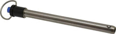 Gibraltar - 1/2" Diam, 5-1/2" Usable Length, Ring Handle, Quick Release Pin - Grade 17-4 Stainless Steel, Bright Finish - Eagle Tool & Supply