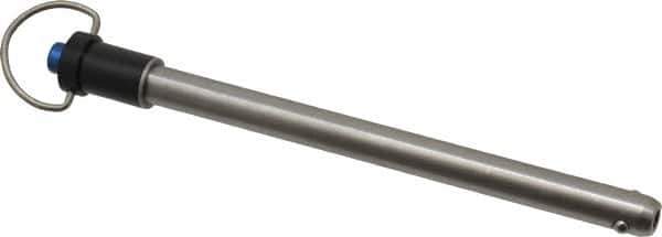 Gibraltar - 3/8" Diam, 4-1/2" Usable Length, Ring Handle, Quick Release Pin - Grade 17-4 Stainless Steel, Bright Finish - Eagle Tool & Supply