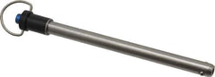 Gibraltar - 3/8" Diam, 4-1/2" Usable Length, Ring Handle, Quick Release Pin - Grade 17-4 Stainless Steel, Bright Finish - Eagle Tool & Supply