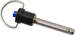 Gibraltar - 1/4" Diam, 1-1/4" Usable Length, Ring Handle, Quick Release Pin - Grade 304 Stainless Steel, Bright Finish - Eagle Tool & Supply