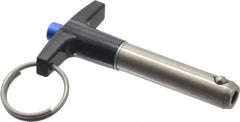 Gibraltar - 7/16" Diam, 1-1/2" Usable Length, T Handle, Quick Release Pin - Grade 17-4 Stainless Steel, Bright Finish - Eagle Tool & Supply
