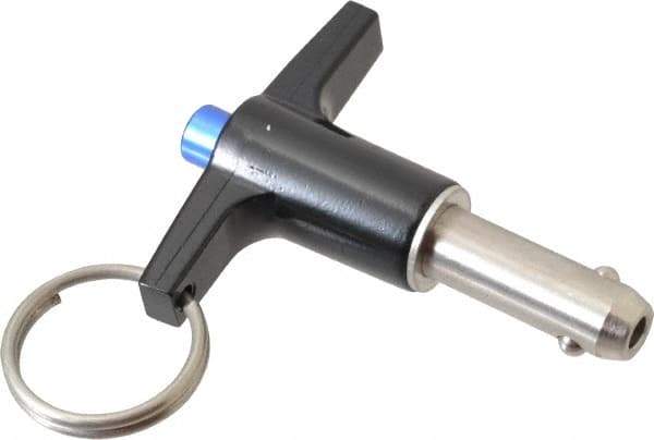 Gibraltar - 3/8" Diam, 3/4" Usable Length, T Handle, Quick Release Pin - Grade 17-4 Stainless Steel, Bright Finish - Eagle Tool & Supply