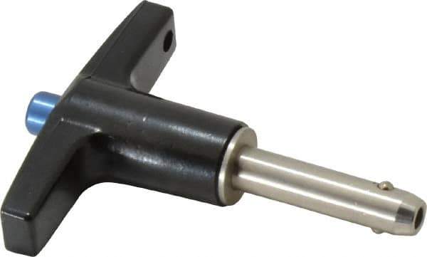 Gibraltar - 1/4" Diam, 3/4" Usable Length, T Handle, Quick Release Pin - Grade 304 Stainless Steel, Bright Finish - Eagle Tool & Supply
