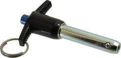 Gibraltar - 1/2" Diam, 1-3/4" Usable Length, T Handle, Quick Release Pin - Grade 4130 Steel, Zinc-Plated Finish - Eagle Tool & Supply