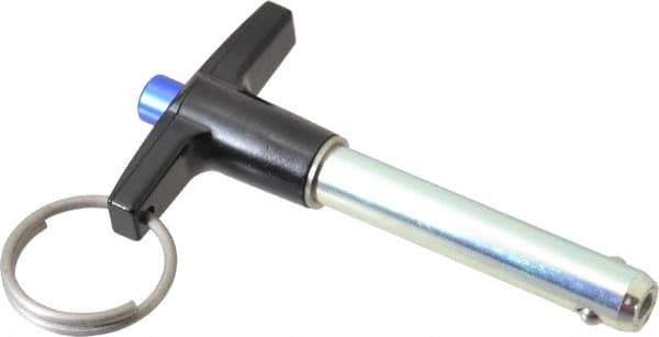 Gibraltar - 3/8" Diam, 1-3/4" Usable Length, T Handle, Quick Release Pin - Grade 4130 Steel, Zinc-Plated Finish - Eagle Tool & Supply
