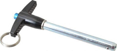 Gibraltar - 5/16" Diam, 2-1/2" Usable Length, T Handle, Quick Release Pin - Grade 4130 Steel, Zinc-Plated Finish - Eagle Tool & Supply