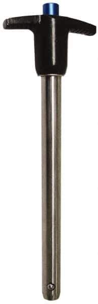 Gibraltar - 1/2" Diam, 1" Usable Length, T Handle, Quick Release Pin - Grade 17-4 Stainless Steel, Bright Finish - Eagle Tool & Supply