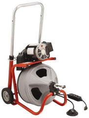 Ridgid - Electric Battery Drain Cleaning Machine - For 3" to 4" Pipe, 75' Cable - Eagle Tool & Supply