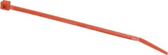 Made in USA - 4-1/8" Long Orange Nylon Standard Cable Tie - 18 Lb Tensile Strength, 1.07mm Thick, 9" Max Bundle Diam - Eagle Tool & Supply