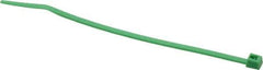 Made in USA - 4-1/8" Long Green Nylon Standard Cable Tie - 18 Lb Tensile Strength, 1.07mm Thick, 7/8" Max Bundle Diam - Eagle Tool & Supply