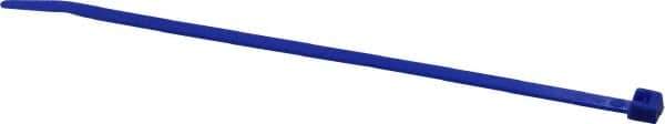 Made in USA - 5.84" Long Blue Nylon Standard Cable Tie - 40 Lb Tensile Strength, 1.24mm Thick, 36.42mm Max Bundle Diam - Eagle Tool & Supply