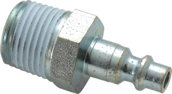 CEJN - 1/2 Male NPT Industrial Pneumatic Hose Connector - Steel Zinc-Plated, 1/4" Body Diam - Eagle Tool & Supply