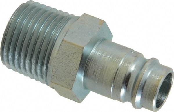 CEJN - 1/2 Male NPT European High Flow Pneumatic Hose High Flow Connector - Steel Zinc-Plated, 3/8" Body Diam - Eagle Tool & Supply
