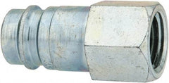 CEJN - 1/4 Female NPT European High Flow Pneumatic Hose High Flow Connector - Steel Zinc-Plated, 3/8" Body Diam - Eagle Tool & Supply