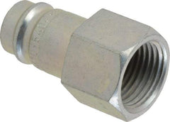 CEJN - 3/8 Female NPT European High Flow Pneumatic Hose High Flow Connector - Steel Zinc-Plated, 3/8" Body Diam - Eagle Tool & Supply