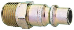 CEJN - 3/8 Male NPT Industrial Pneumatic Hose High Flow Connector - Steel Zinc-Plated, 3/8" Body Diam - Eagle Tool & Supply