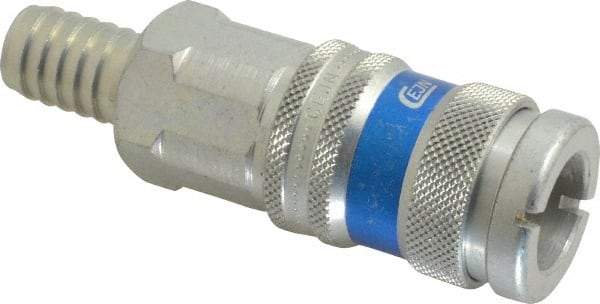 CEJN - Hose Barb Industrial Pneumatic Hose High Flow Coupler - Brass Chrome Plated, 1/2" Body Diam, 1/2" Hose ID - Eagle Tool & Supply