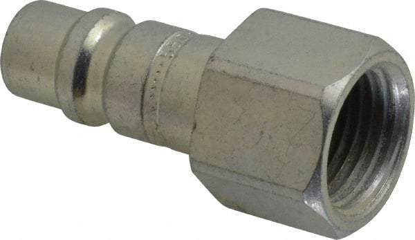 CEJN - 1/2 Female NPT Industrial Pneumatic Hose High Flow Connector - Steel Zinc-Plated, 1/2" Body Diam - Eagle Tool & Supply