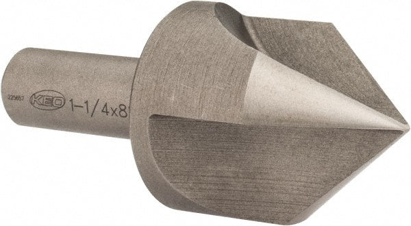 Keo - 1-1/4" Head Diam, 1/2" Shank Diam, 3 Flute 82° High Speed Steel Countersink - Eagle Tool & Supply