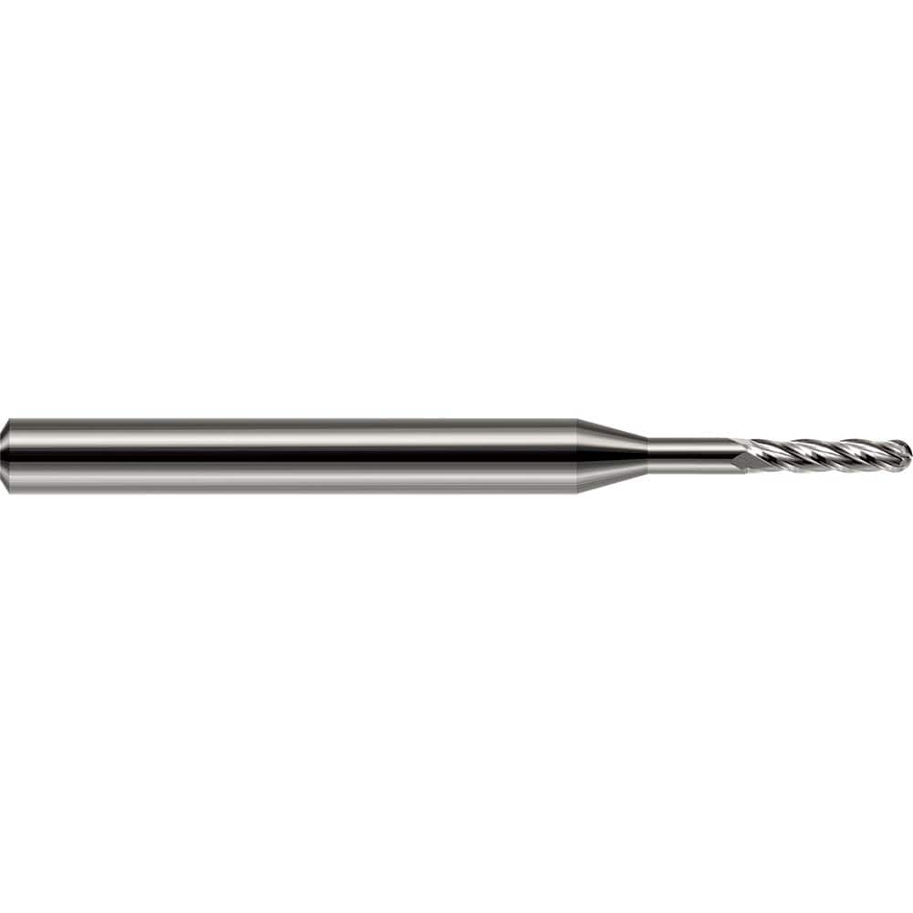Harvey Tool - 3/32" Diam, 0.279" LOC, 4 Flute Solid Carbide Ball End Mill - Exact Industrial Supply