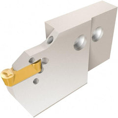 Iscar - 124mm OAL, Right Hand Indexable Grooving Cutoff Toolholder - 25mm Shank Height x 25mm Shank Width, DGN/GRIP/HFPR 5004 Insert Style, HAP Toolholder Style, Series Heliface - Eagle Tool & Supply