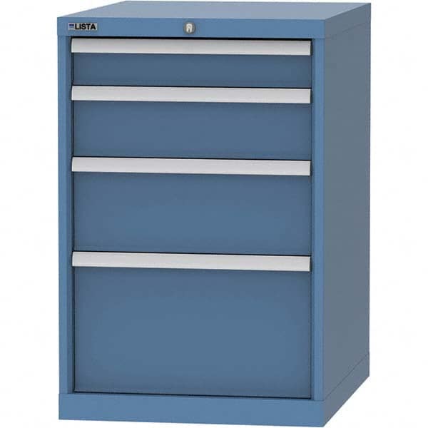 LISTA - 4 Drawer, 99 Compartment Bright Blue Steel Modular Storage Cabinet - Eagle Tool & Supply