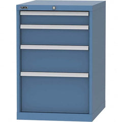 LISTA - 4 Drawer, 99 Compartment Bright Blue Steel Modular Storage Cabinet - Eagle Tool & Supply