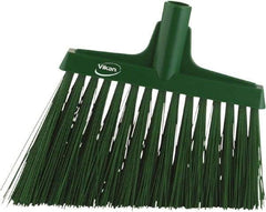 Vikan - 9-1/2" Wide, Green Synthetic Bristles, Angled Broom - Eagle Tool & Supply