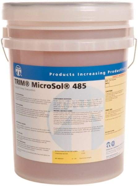 Master Fluid Solutions - Trim MicroSol 485, 5 Gal Pail Cutting & Grinding Fluid - Semisynthetic, For Machining - Eagle Tool & Supply