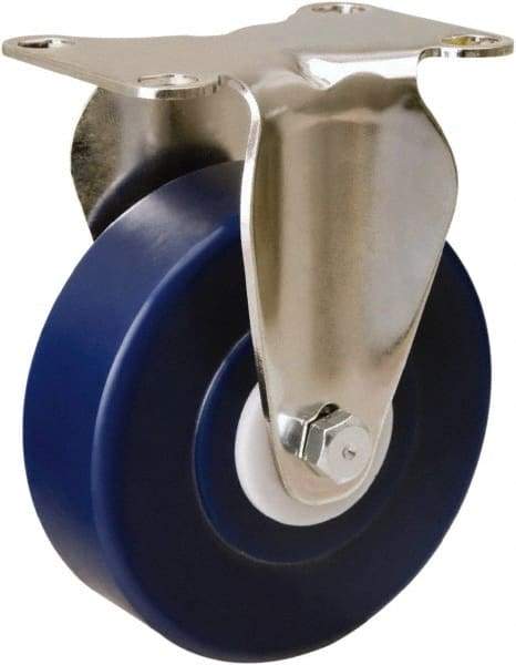 Hamilton - 4" Diam x 1-1/4" Wide x 5-1/8" OAH Top Plate Mount Rigid Caster - Polyurethane, 325 Lb Capacity, Delrin Bearing, 2-3/8 x 3-5/8" Plate - Eagle Tool & Supply