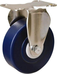 Hamilton - 4" Diam x 1-1/4" Wide x 5-1/8" OAH Top Plate Mount Rigid Caster - Polyurethane, 325 Lb Capacity, Delrin Bearing, 2-3/8 x 3-5/8" Plate - Eagle Tool & Supply