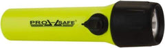 PRO-SAFE - White LED Bulb, Industrial/Tactical Flashlight - Yellow Plastic Body, 4 AA Alkaline Batteries Not Included - Eagle Tool & Supply