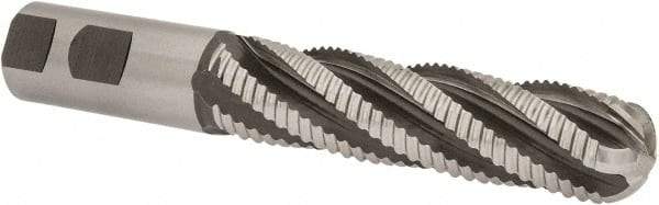 Hertel - 1" Diam, Coarse Pitch, 4" LOC, 5 Flute Cobalt Roughing Ball End Mill - Uncoated, 6-1/2" OAL, 1" Shank Diam, Single End, Centercutting, 30° Helix - Eagle Tool & Supply