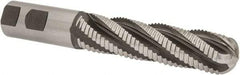 Hertel - 1" Diam, Coarse Pitch, 4" LOC, 5 Flute Cobalt Roughing Ball End Mill - Uncoated, 6-1/2" OAL, 1" Shank Diam, Single End, Centercutting, 30° Helix - Eagle Tool & Supply