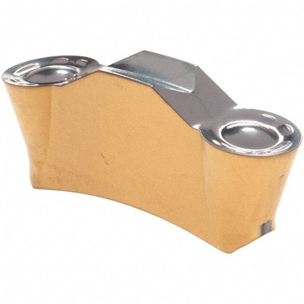 Iscar - 525TGMF Grade IC808, 5mm Cutting Width Carbide Grooving Insert - 2.5mm Max Depth of Cut, Neutral, 2.5mm Corner Radius, TiAlN Finish - Eagle Tool & Supply