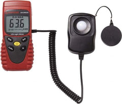 Amprobe - 9 Volt Battery, 40 to 40,000 FC, LCD Display, Silicone Photodiode Light Meter - 3 Accuracy, Compatible with All Visible Light Lighting, Built In Memory - Eagle Tool & Supply