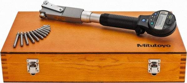 Mitutoyo - 4", 6" Deep, Electronic Bore Gage - Up to 0.002 (Narrow Range), 0.003 (Wide Range)mm Accuracy, 0.001mm Resolution, Data Output, Includes Indicator - Eagle Tool & Supply