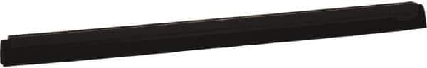 Vikan - 28" Foam Rubber Blade Squeegee Refill - Double Edge, Black, Plastic Holder - Eagle Tool & Supply