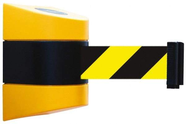 Tensator - 7-1/4" High Wall Mount Tensabarrier - Plastic, Yellow/Black - Eagle Tool & Supply