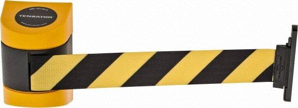 Tensator - 3-1/4" High Wall Mount Tensabarrier - Plastic, Yellow/Black - Eagle Tool & Supply