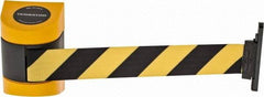 Tensator - 3-1/4" High Wall Mount Tensabarrier - Plastic, Yellow/Black - Eagle Tool & Supply