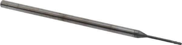 Niagara Cutter - 3/64" Diam, 9/64" LOC, 4 Flute Solid Carbide Ball End Mill - Diamond Finish, Single End, 3" OAL, 1/8" Shank Diam, Spiral Flute - Eagle Tool & Supply